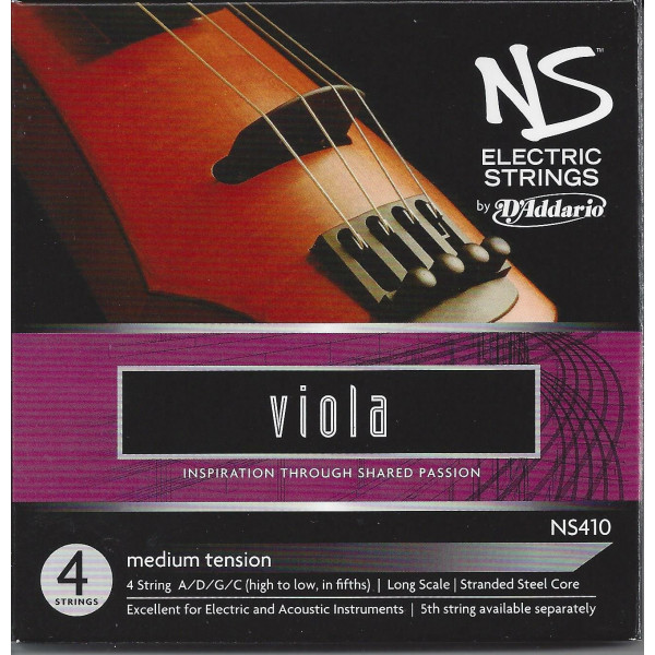 D'Addario NS410 NS Electric Strings Viola Satz