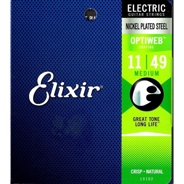 Elixir E-Gitarrensaiten Medium mit nickelbeschichteter Stahl-Wicklung und OPTIWEB-Beschichtung