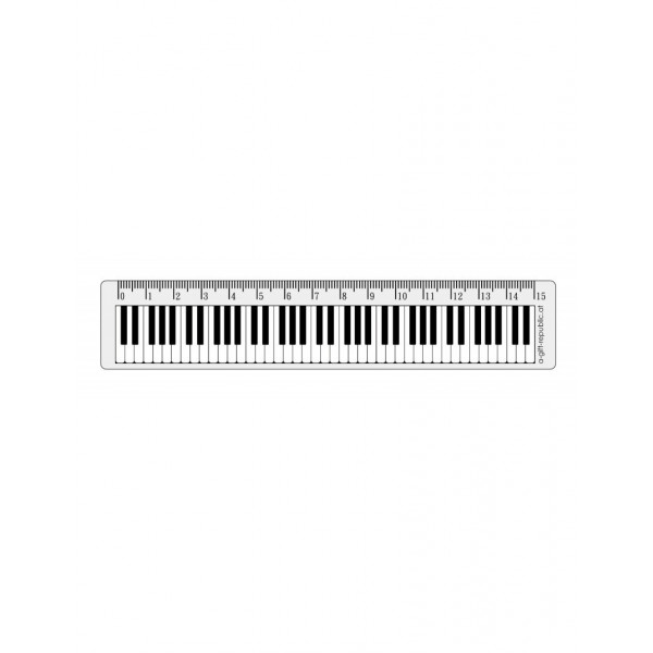 Lineal Klaviertastatur 15cm - transparent