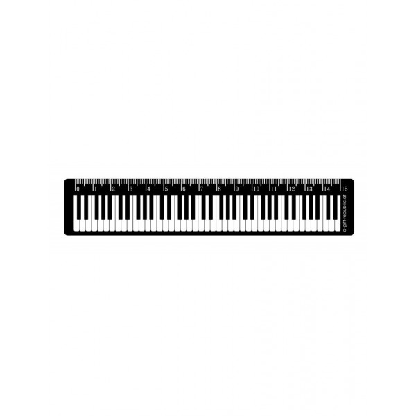 Lineal Klaviertastatur 15cm - schwarz