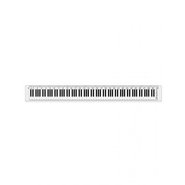 Lineal Klaviertastatur 30cm - transparent