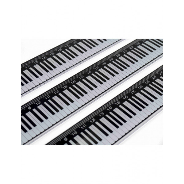 Lineal Klaviertastatur 30cm - schwarz