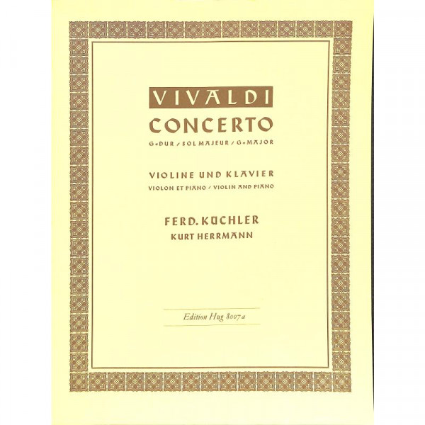 Vivaldi Antonio Concerto G-Dur op 3/3 RV 310 PV 96 F 1/173 T 408