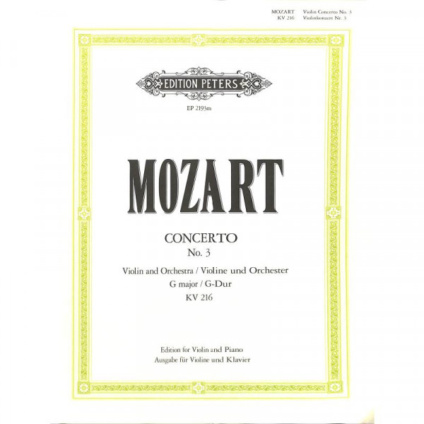 Mozart Wolfgang Amadeus Konzert 3 G-Dur KV 216