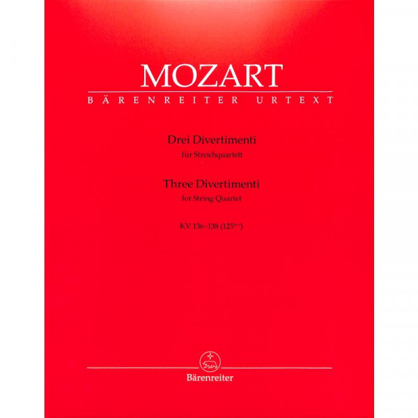 Mozart Wolfgang Amadeus 3 Divertimenti KV 136 137 138