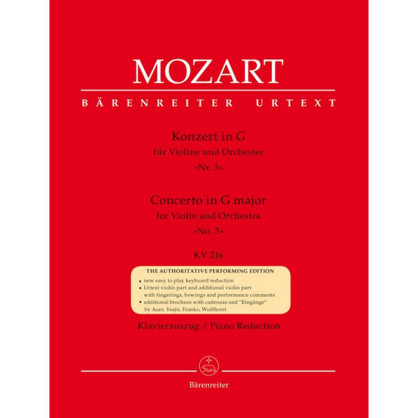 Mozart, W. A.: Violinkonzert Nr. 3 KV 216 G-Dur